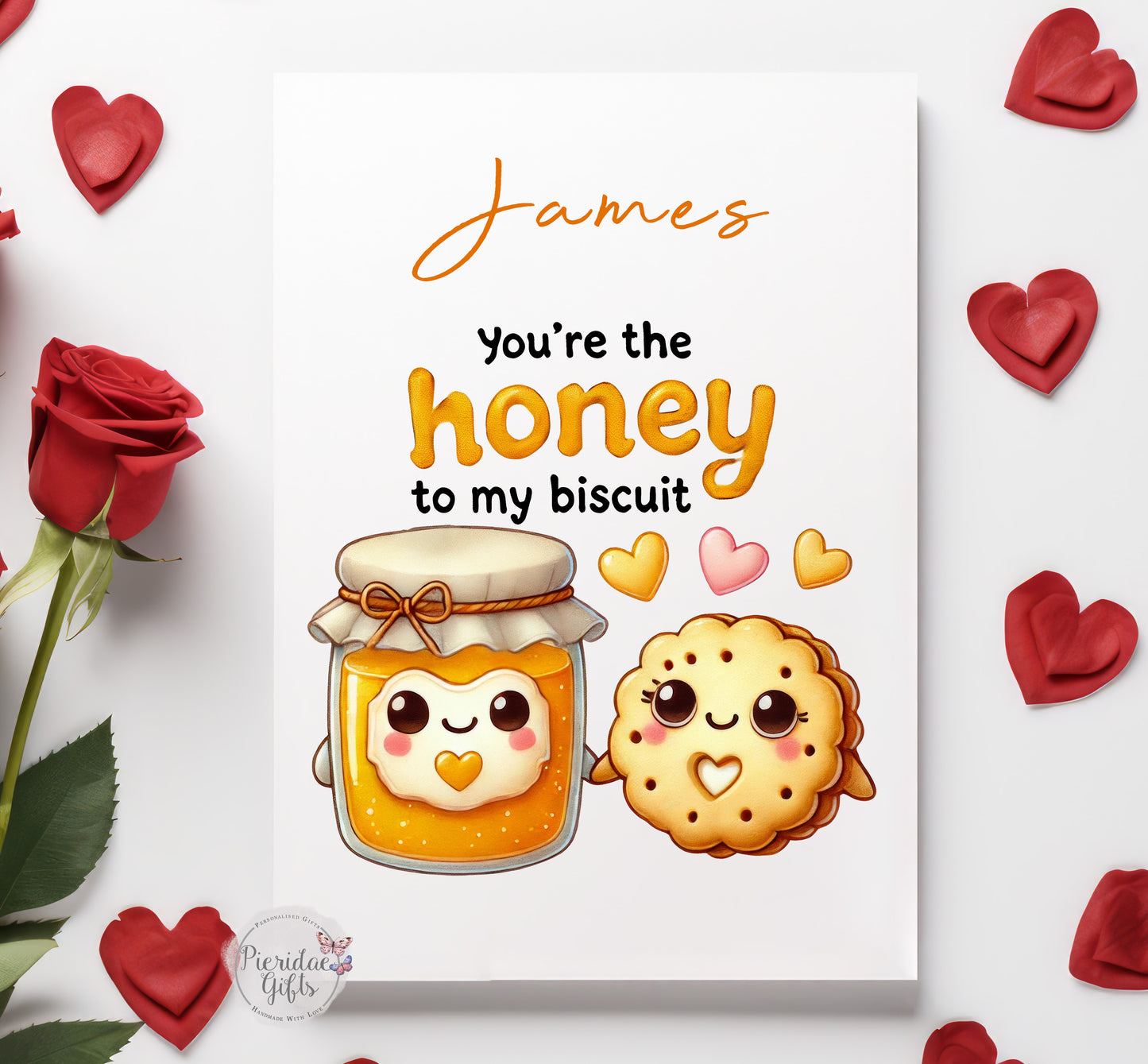 You're the honey to my biscuit Personalised Greeting Card