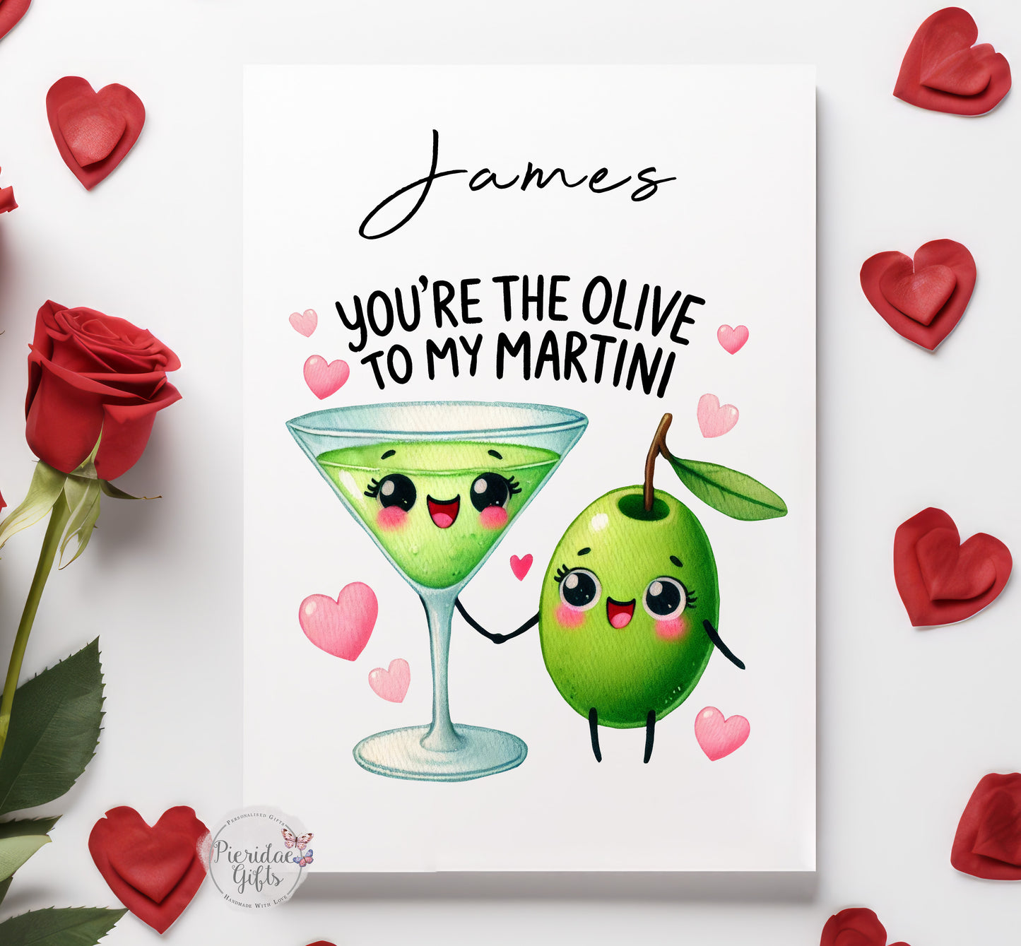 You're the olive to my martini Personalised Greeting Card