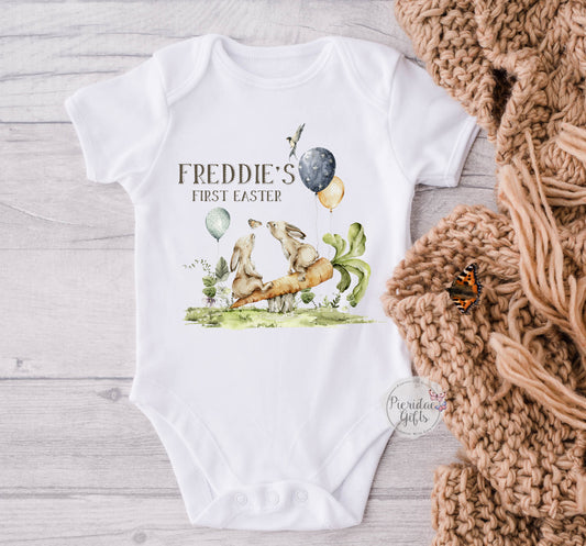 Personalised First Easter Woodlands Theme Baby Vest