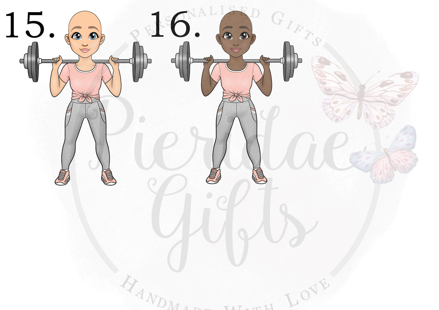 Personalised Female Barbell Water Bottle