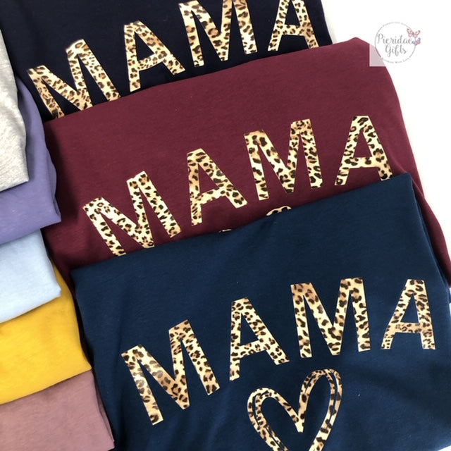 MAMA Leopard Print Tee (other colours available)