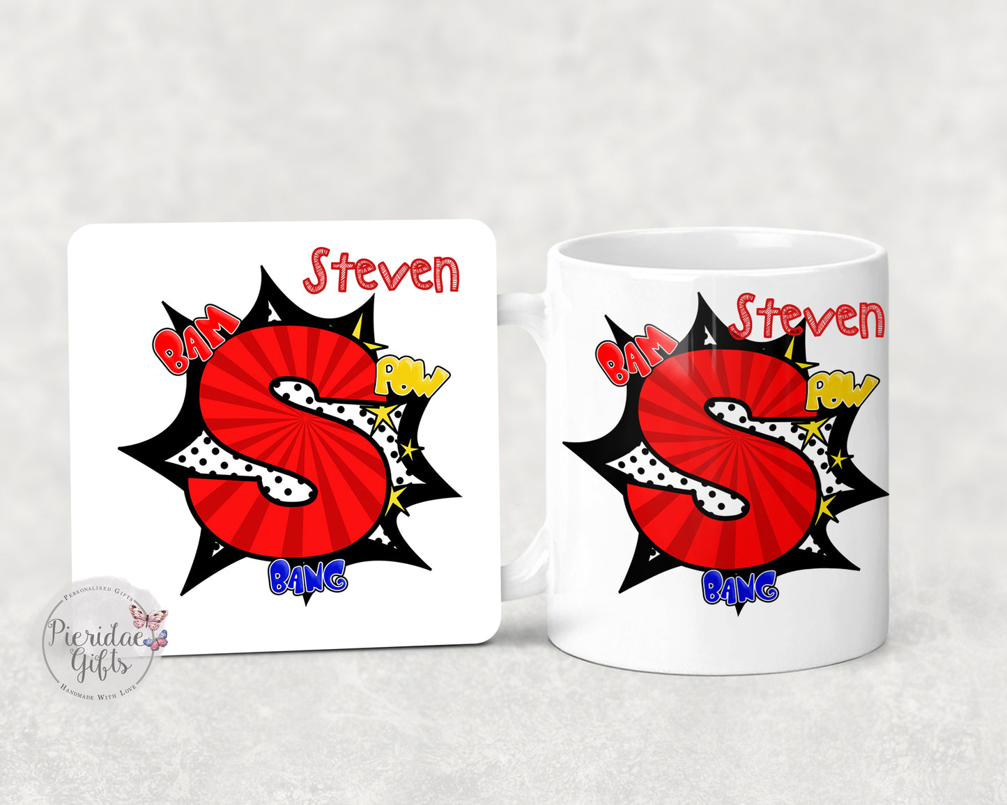 Superhero Alphabet Mug and Coaster
