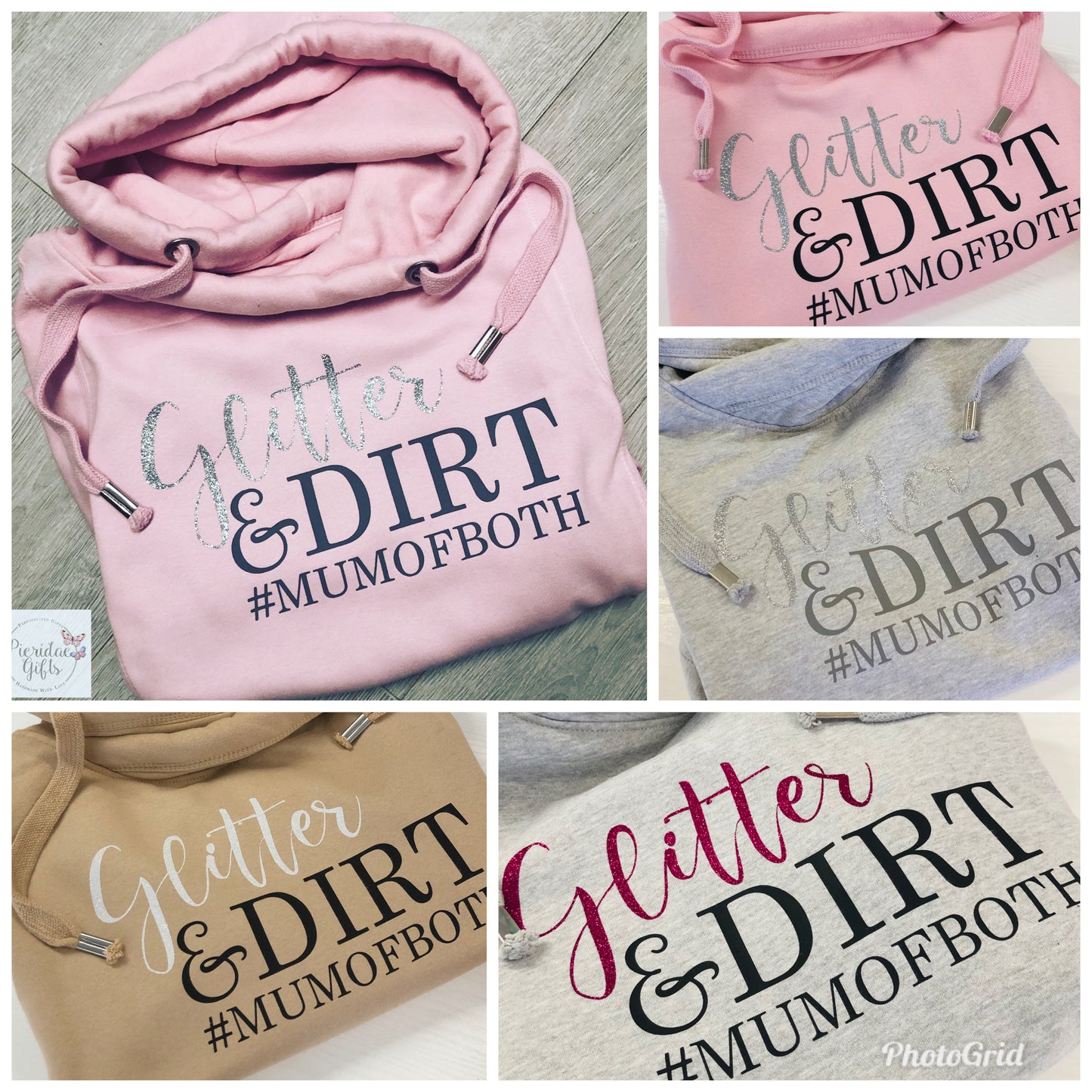 Glitter and Dirt Mum of Both Heavyweight Hoodie (other colours available)