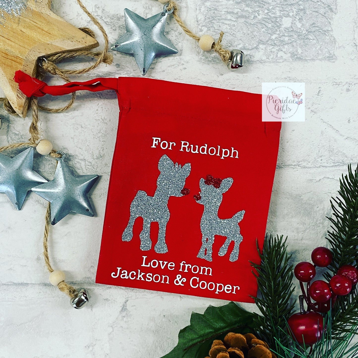 Personalised Reindeer Treat Bag