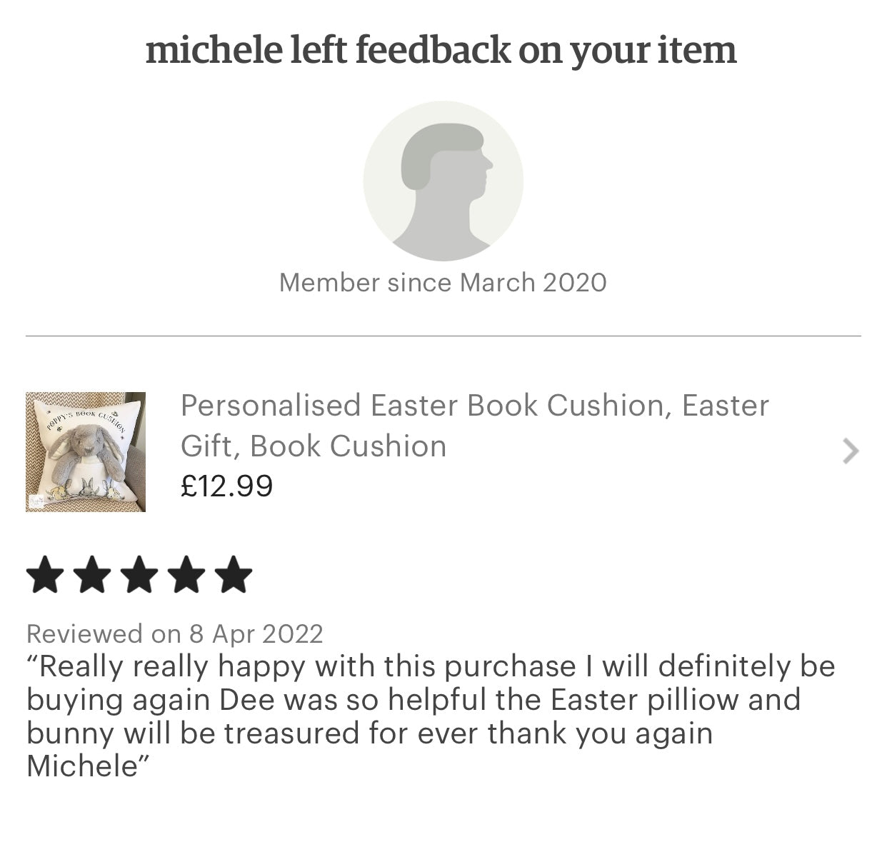 Personalised Easter Bunny Book Pocket Cushion