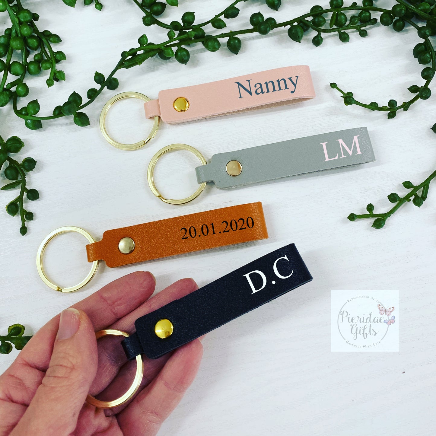 Personalised PU Leather Keyring