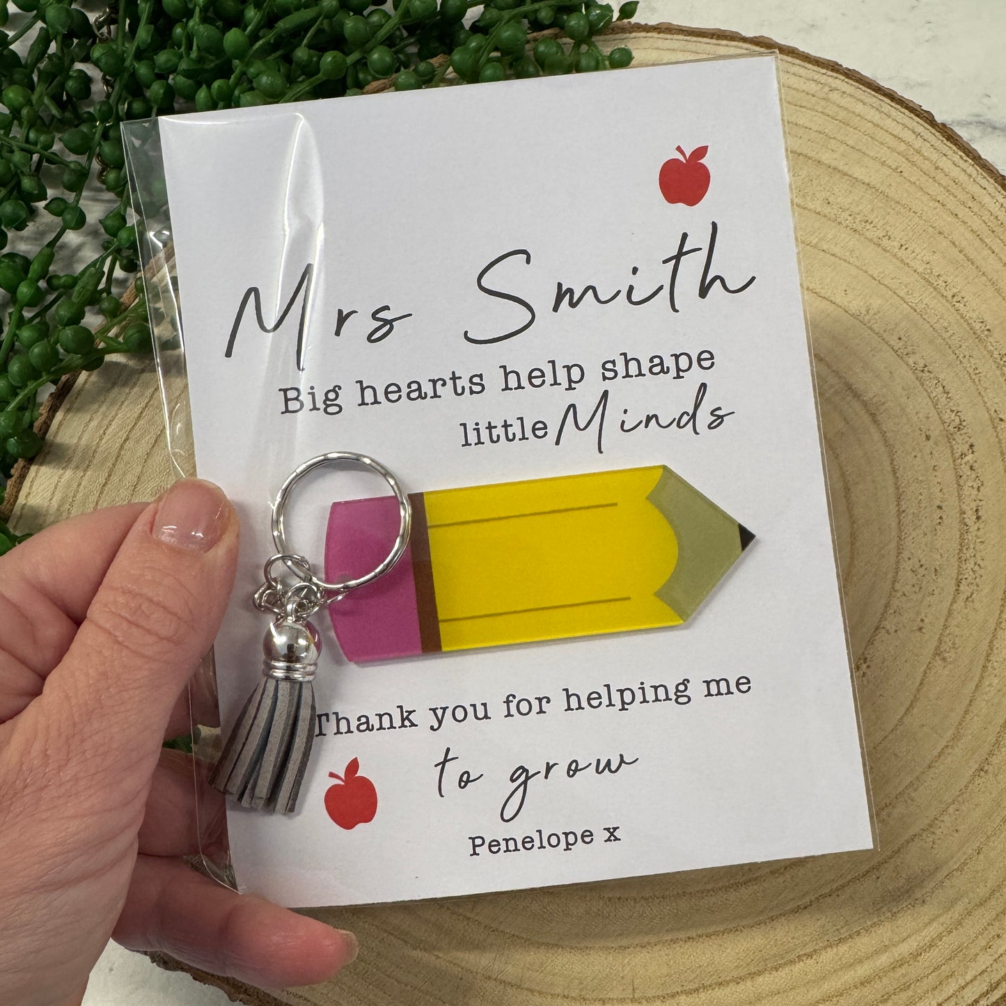 Personalised Teacher Ruler Keyring Card