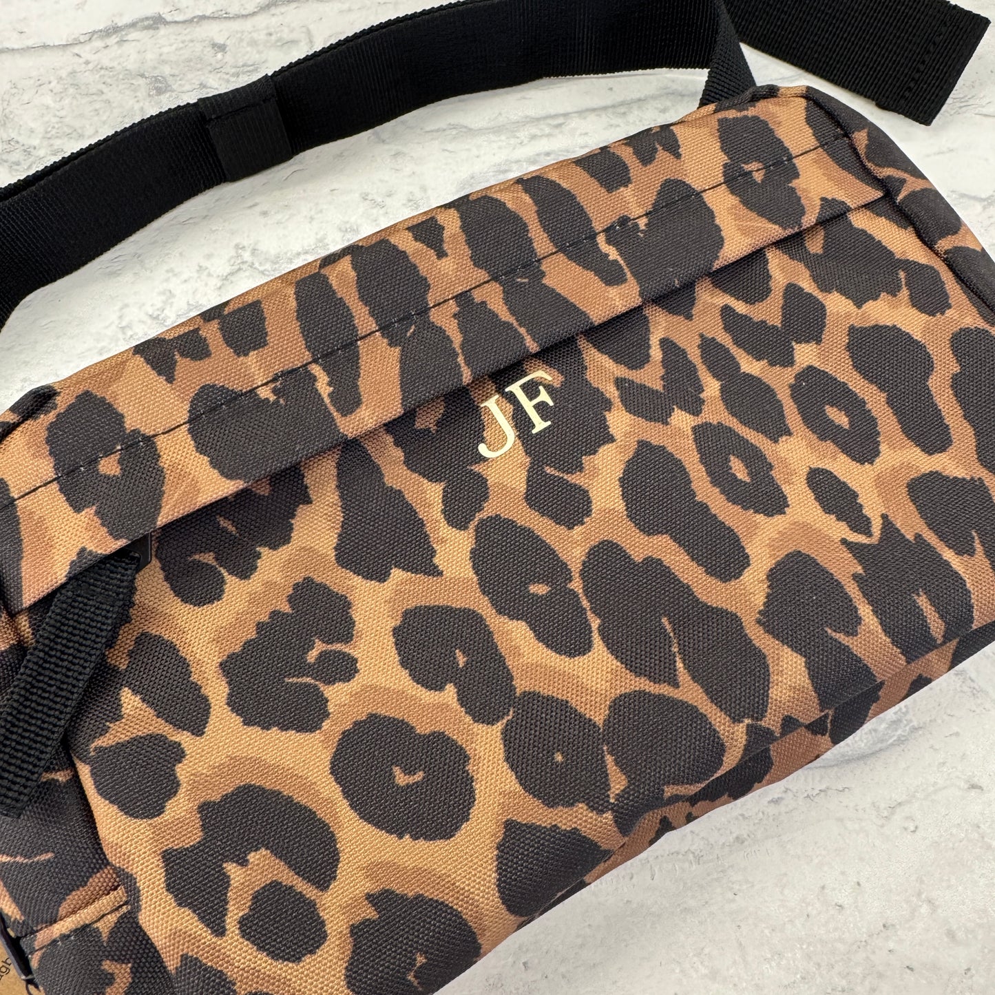 Personalised Animal Leopard print bum holiday travel bag