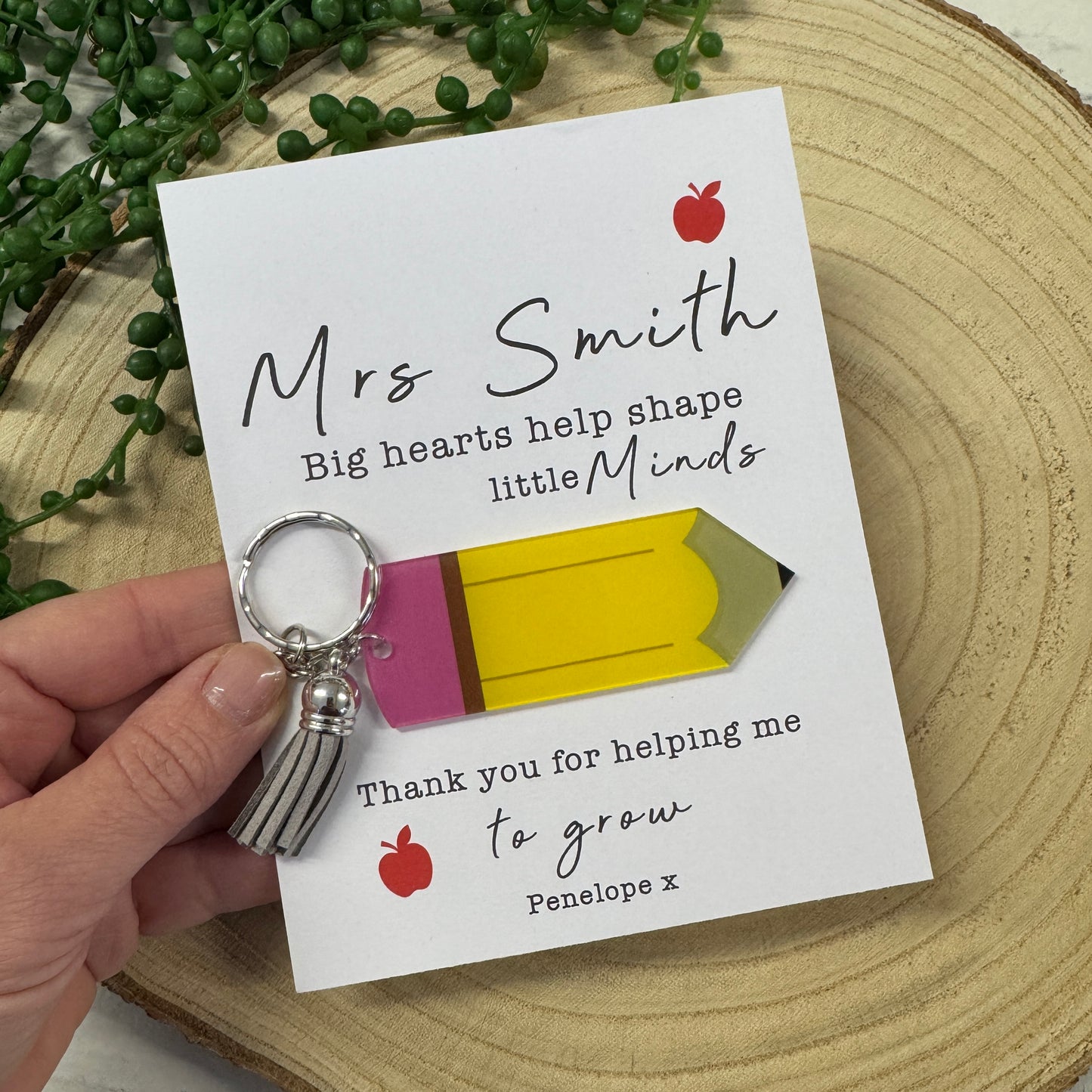 Personalised Teacher Ruler Keyring Card