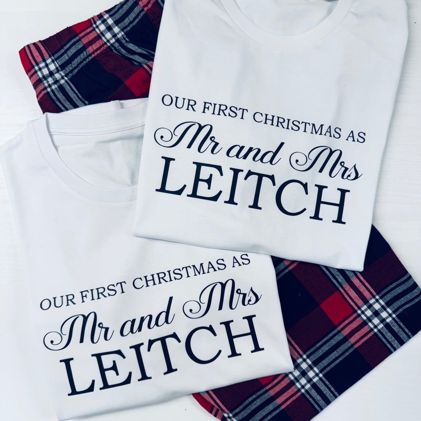 Our First Christmas as Mr and Mrs Matching Personalised Pyjama Set