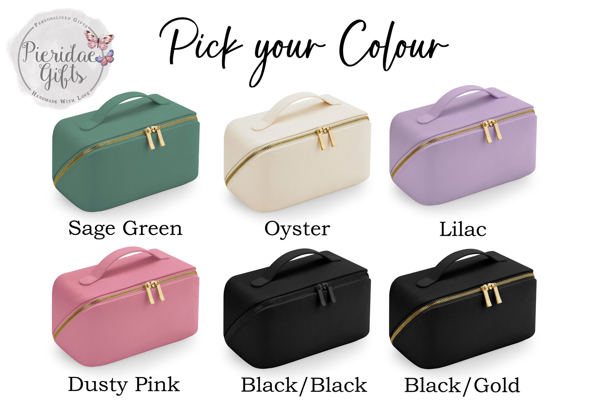 Personalised Luxury Open Flat Make Up Cosmetic Bag