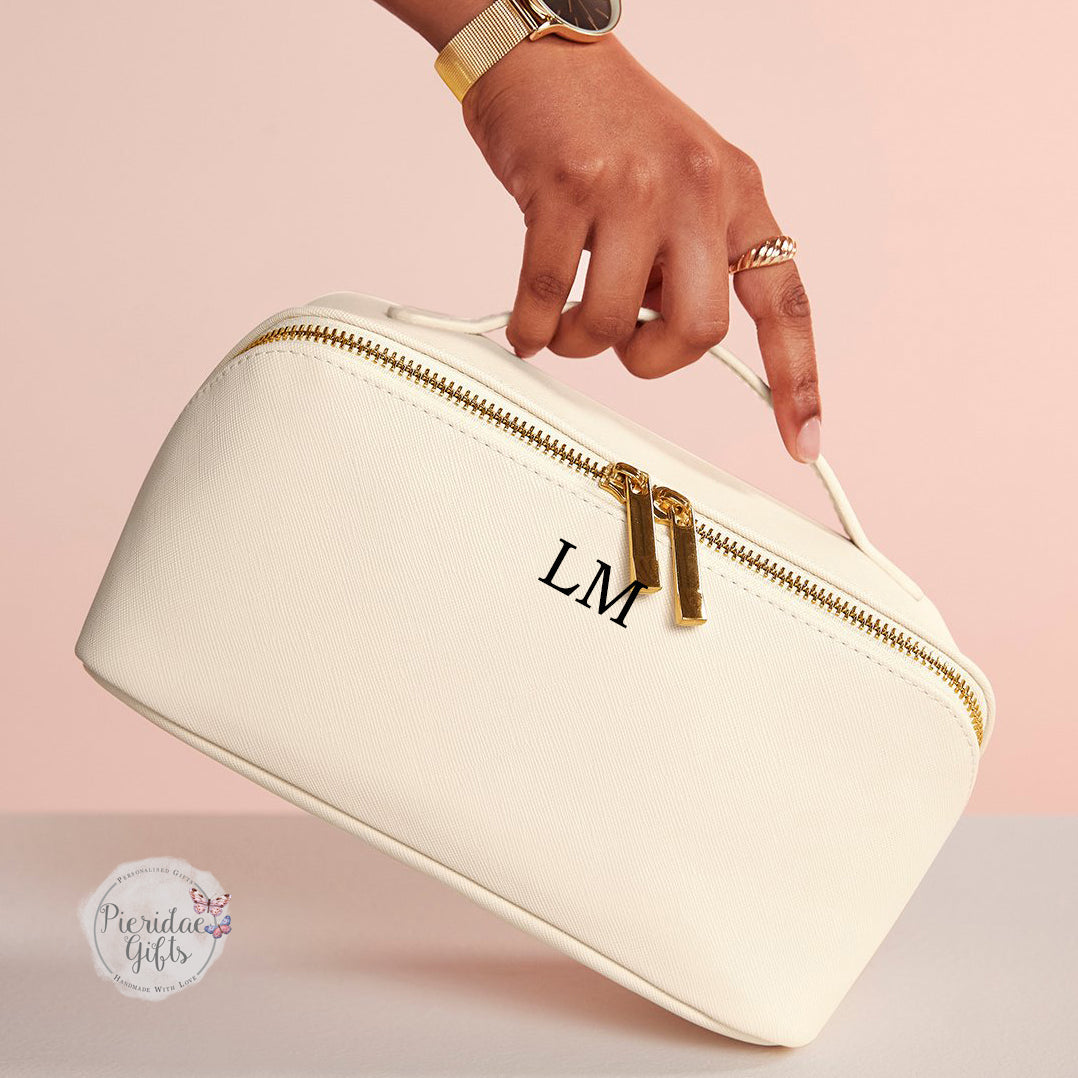 Personalised Luxury Open Flat Make Up Cosmetic Bag
