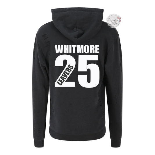 WHITMORE PRIMARY SCHOOL 2025 - WHITE TEXT - Personalised Zip Up Levers Hoodie
