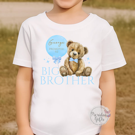 Promoted to big brother baby sibling annoucement t shirt