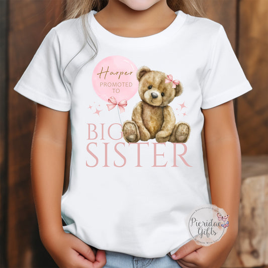 Promoted to big sister baby annoucement t shirt