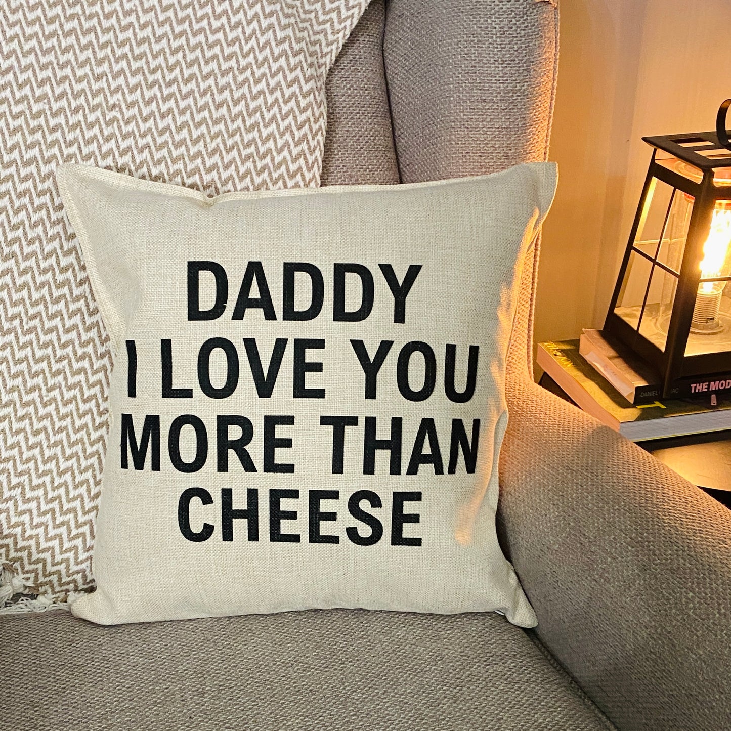 Personalised love you more than cushion