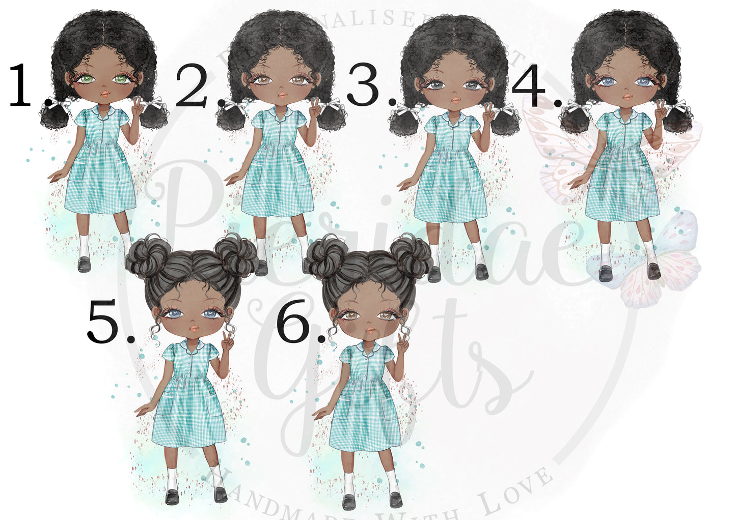 Personalised Green Gingham School Dress Lunch Snack Box
