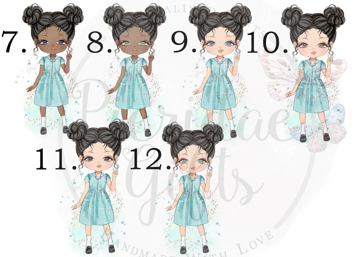 Personalised Green Gingham School Dress Lunch Snack Box