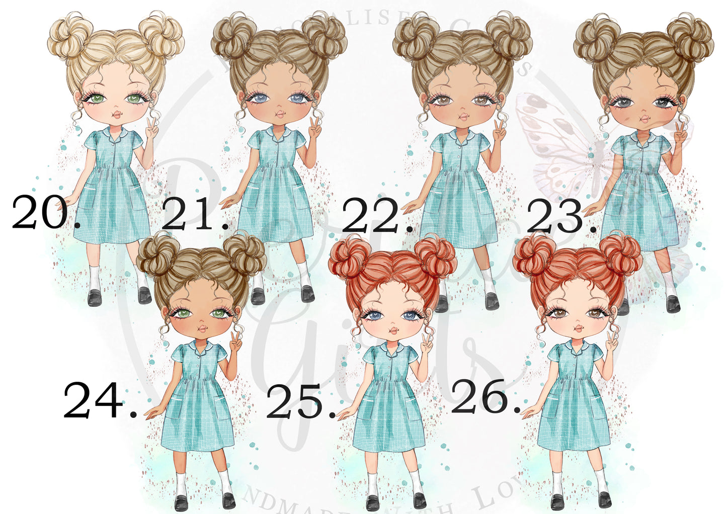 Personalised Green Gingham School Dress Lunch Snack Box