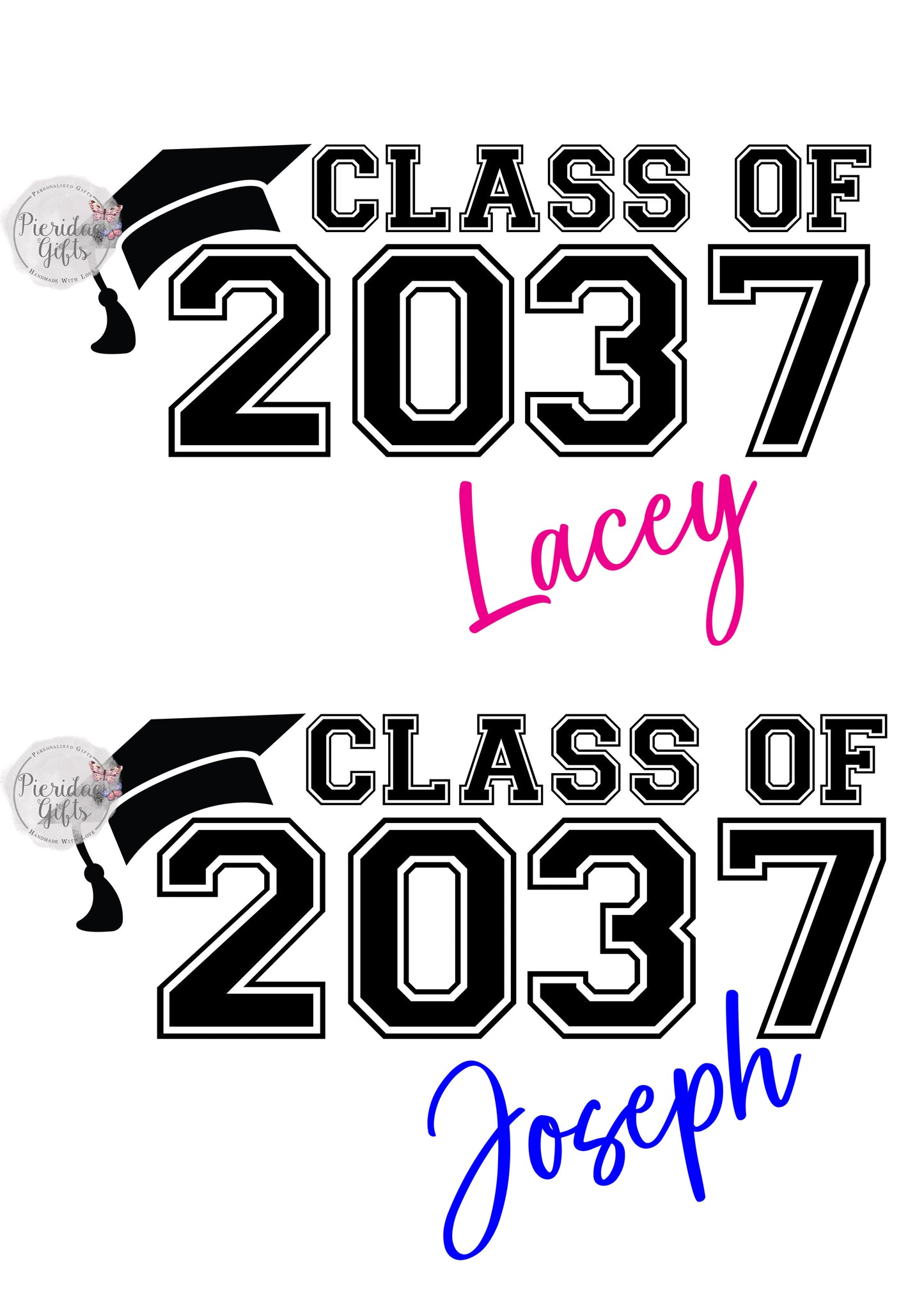 Class of 2037 Grow with me Personalised Handprint T shirt