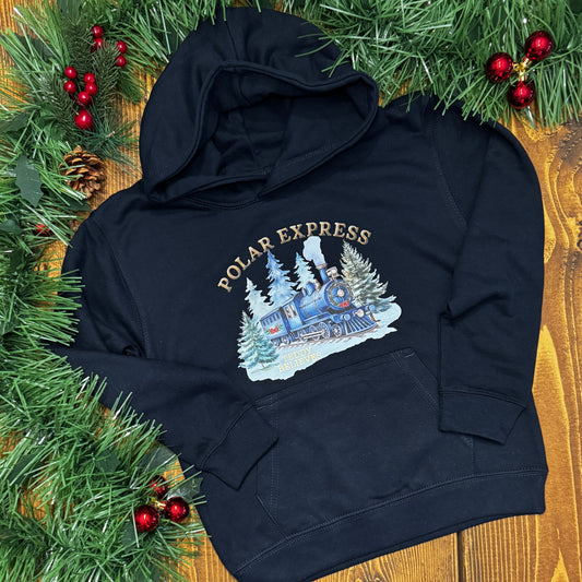 Polar Express all abroad for a magical christmas train personalised hoodie