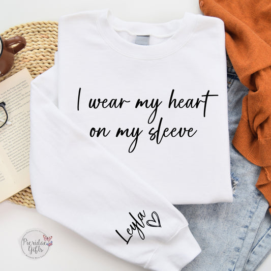 I wear my heart on my sleeve personalised sweater