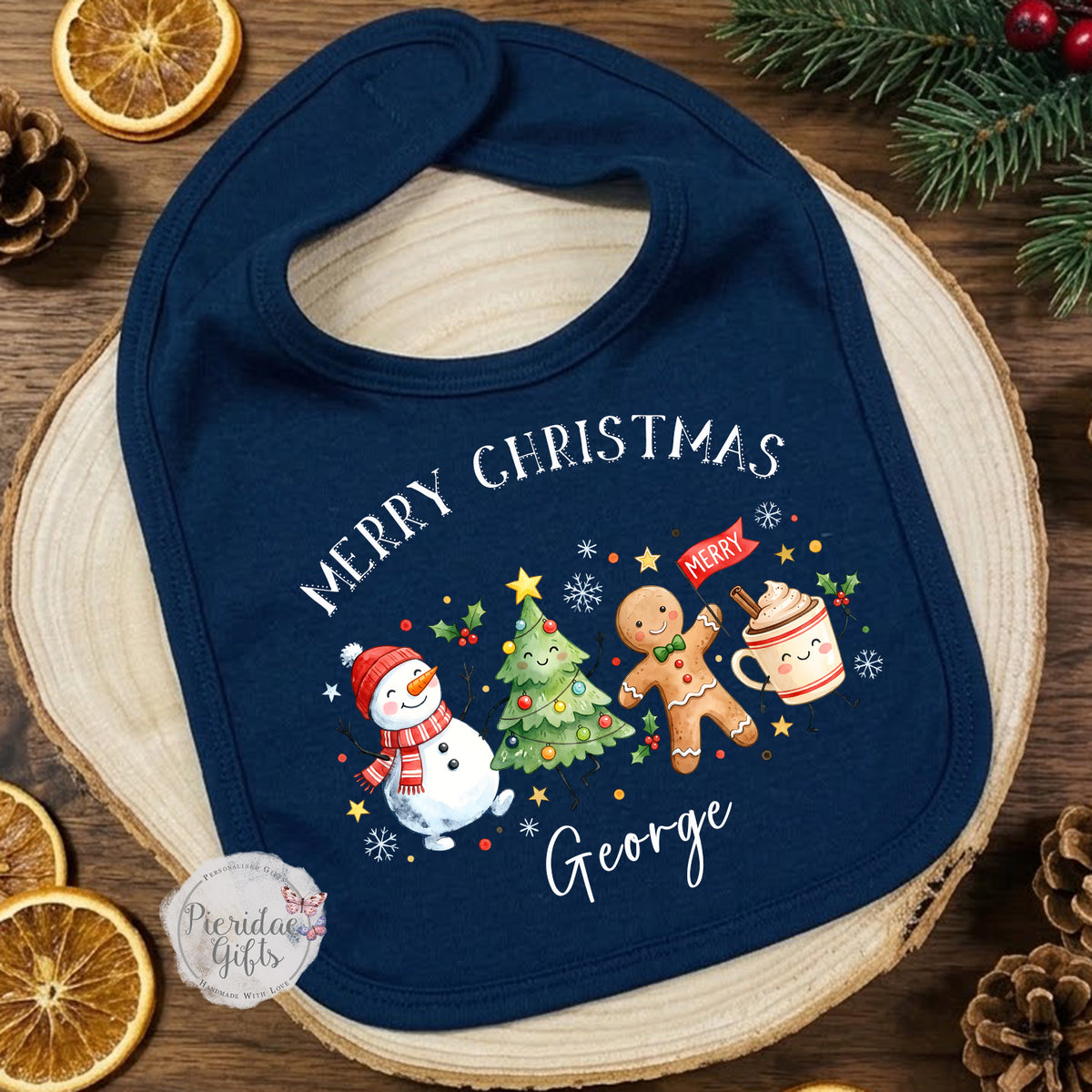 My first Christmas baby bib gift