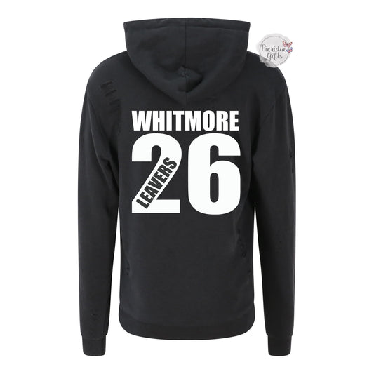 WHITMORE PRIMARY SCHOOL 2026 - WHITE TEXT - Personalised Zip Up Levers Hoodie