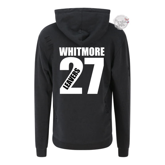 WHITMORE PRIMARY SCHOOL 2027 - WHITE TEXT - Personalised Zip Up Levers Hoodie (Copy)