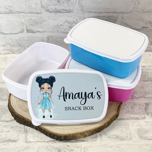 Personalised Green Gingham School Dress Lunch Snack Box