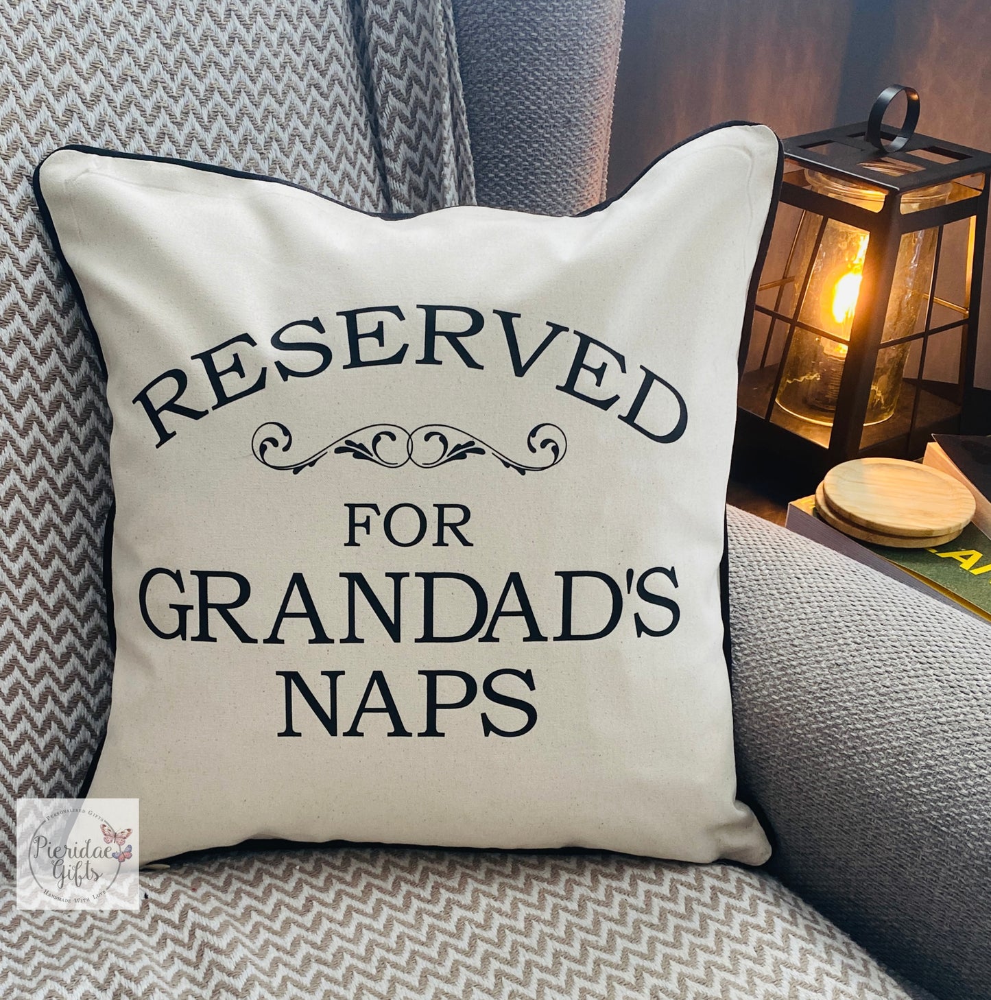 Reserved for Grandad's Naps Cushion (different titles available)