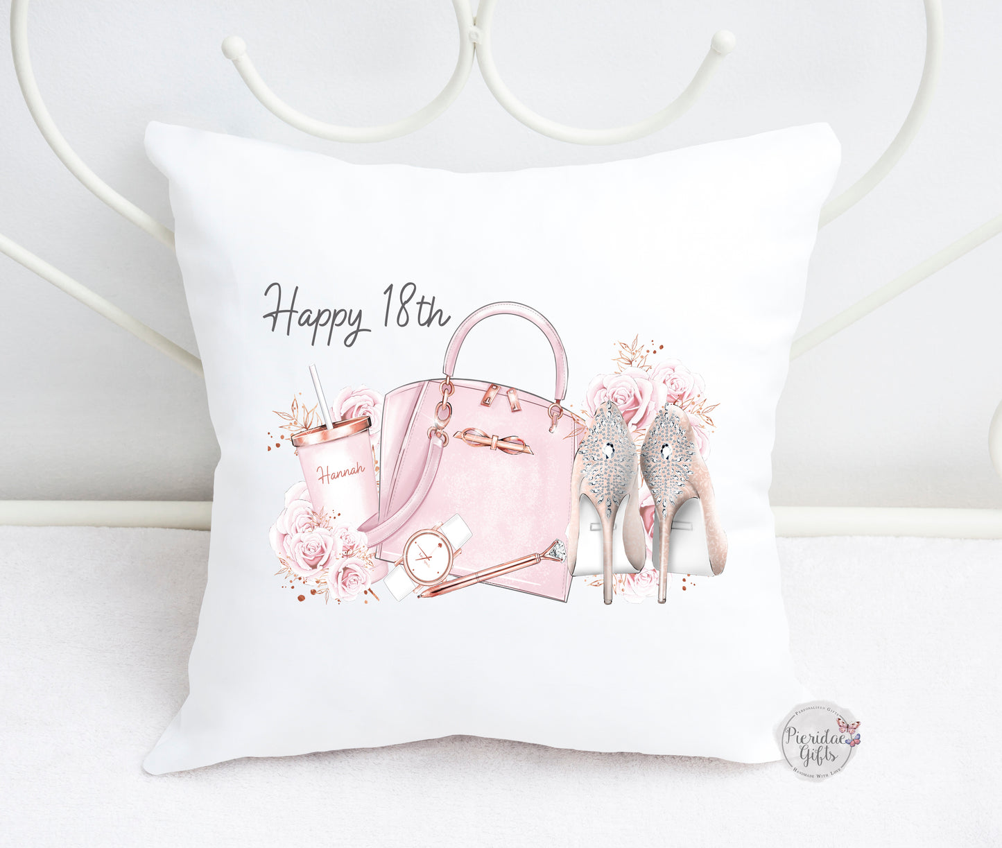 Rose Gold Handbag and Shoes Cushion