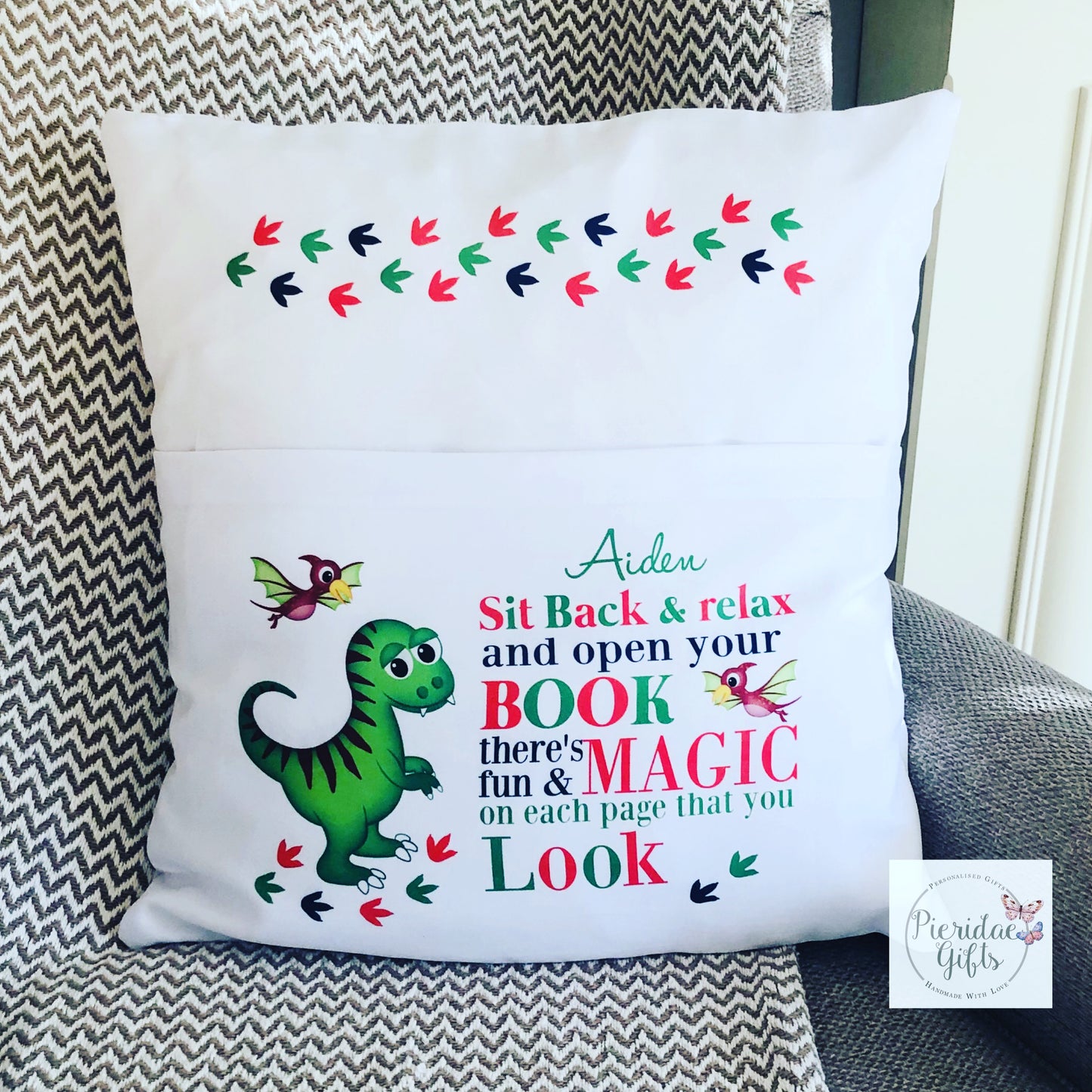 Personalised Pocket Book Cushion (other designs available)