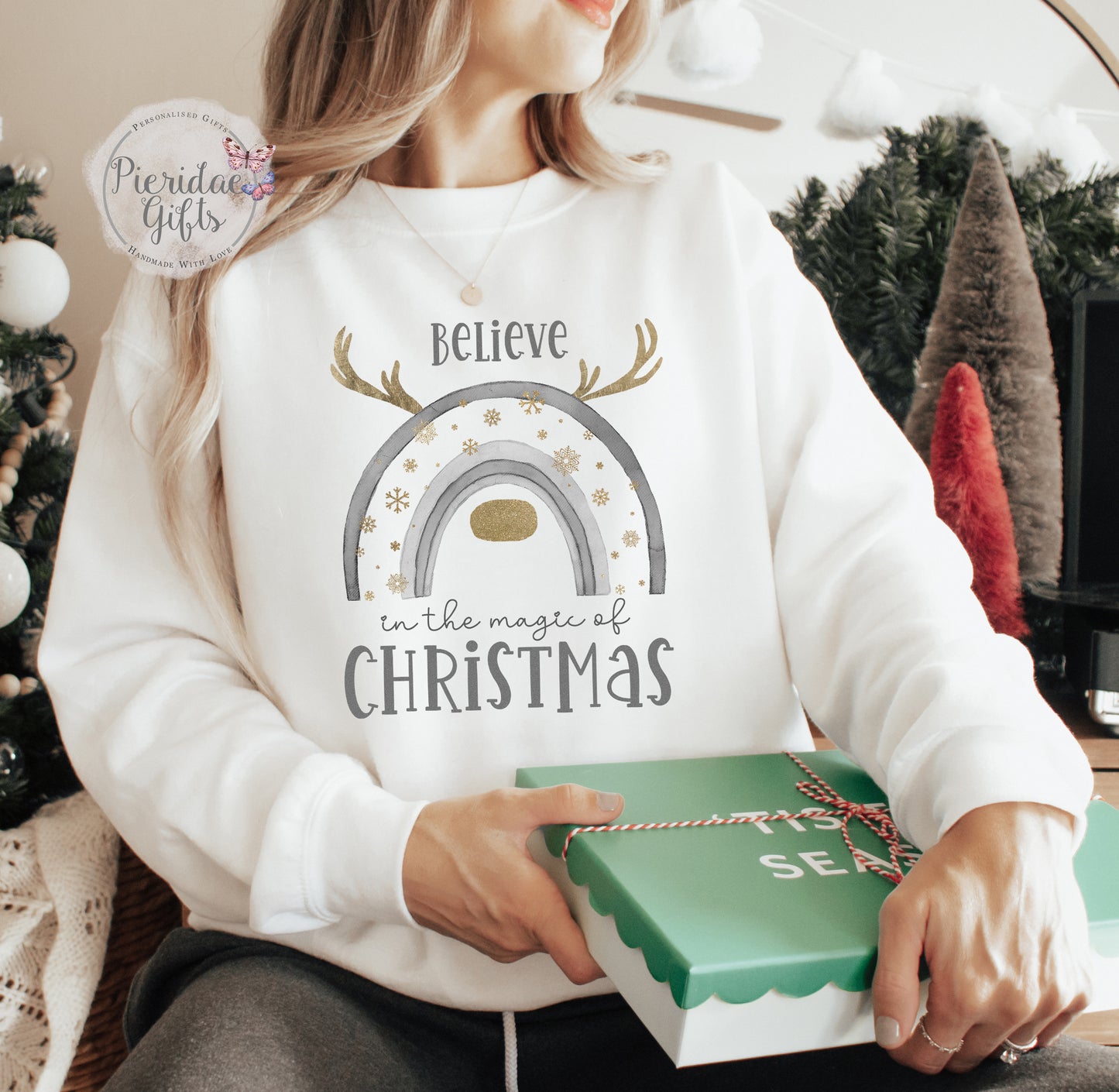 Magic of Christmas Reinbow Sweater