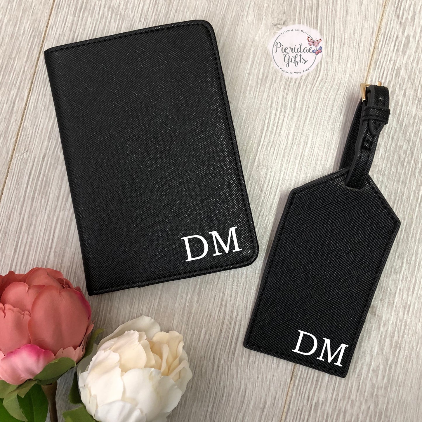Personalised Initial Boutique Passport and Luggage Tag set