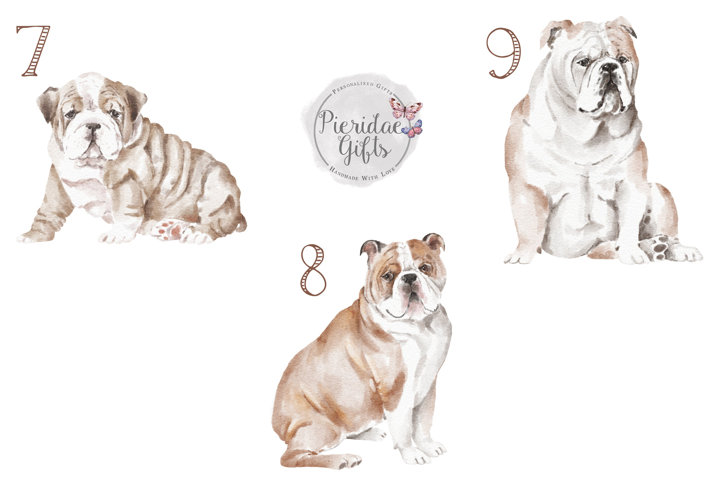 Personalised Watercolour Bulldog Mug