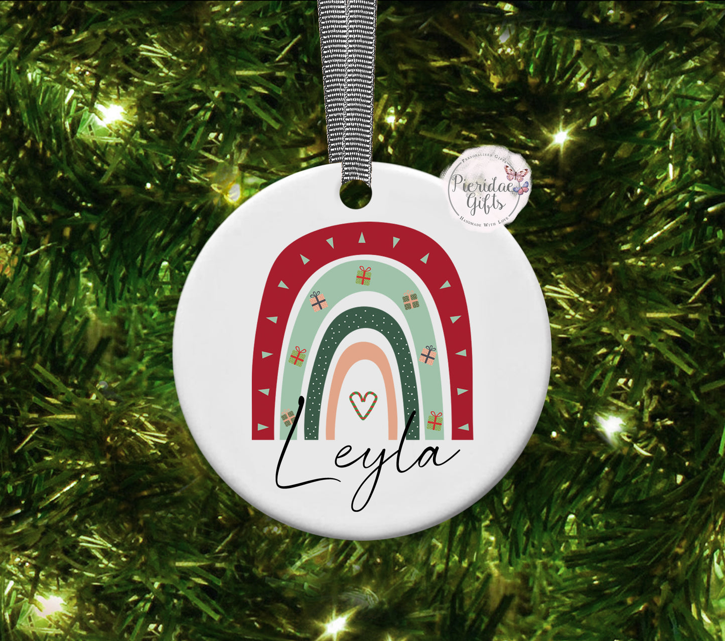 Personalised Christmas Rainbow Bauble