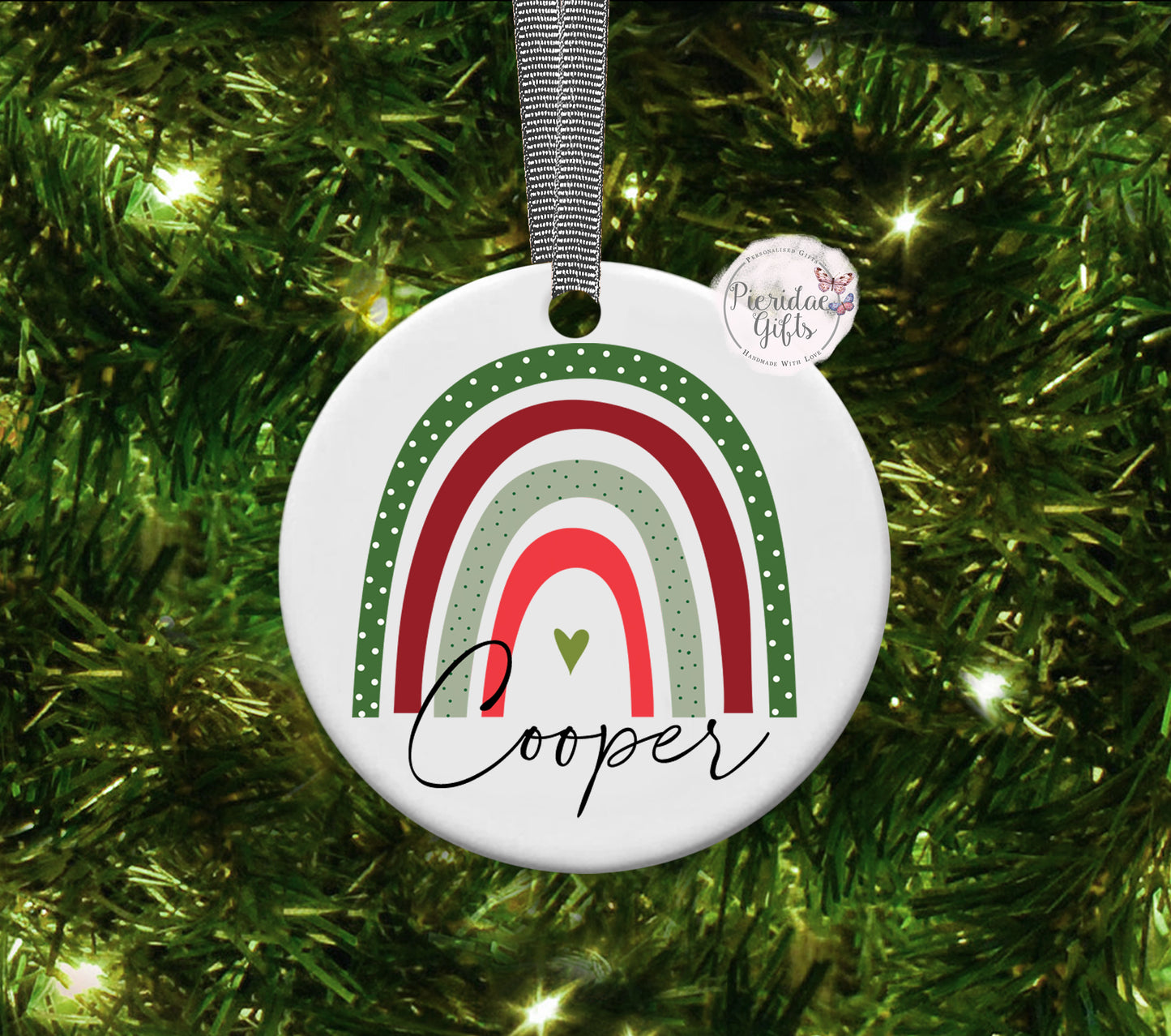 Personalised Christmas Rainbow Bauble