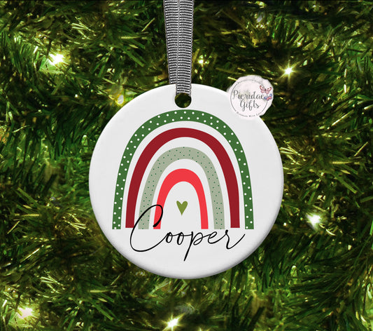 Personalised Christmas Rainbow Bauble
