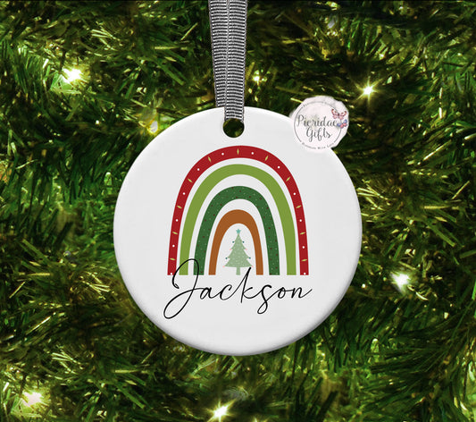 Personalised Christmas Rainbow Bauble