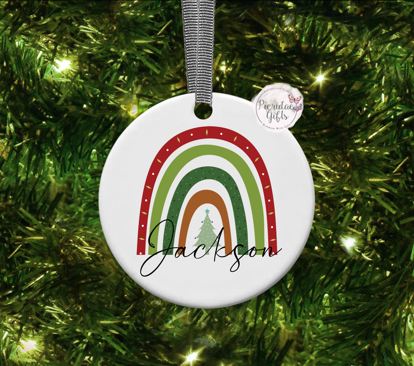 Personalised Christmas Rainbow Bauble