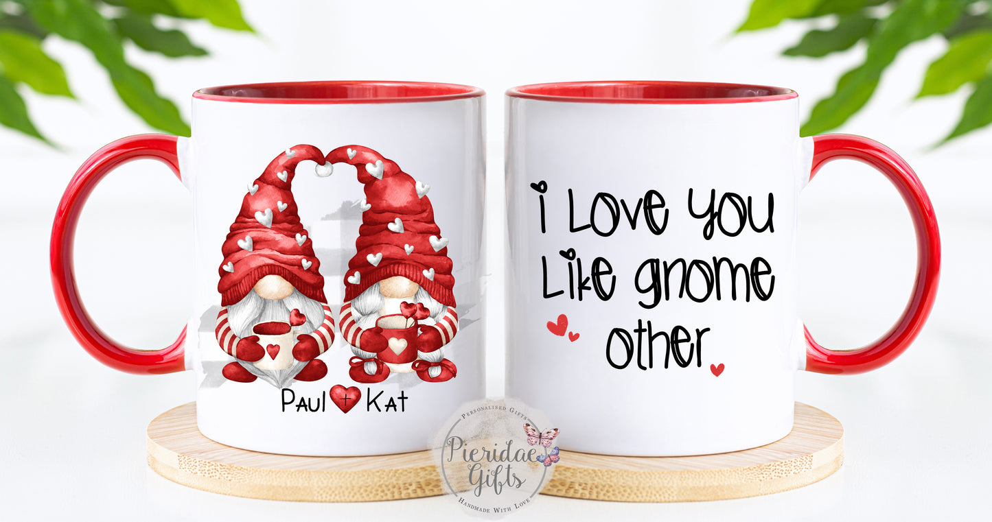 Personalised Valentines Gnome Mug