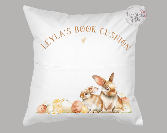 Personalised Easter Bunny Book Pocket Cushion