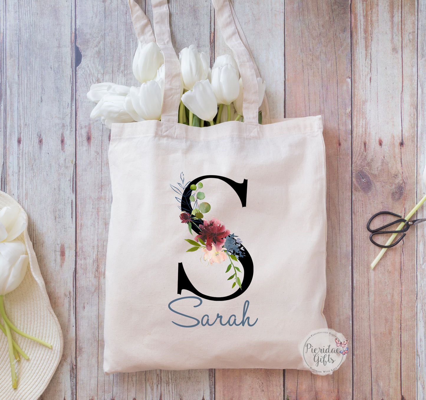 Personalised Wedding Floral Tote Bag