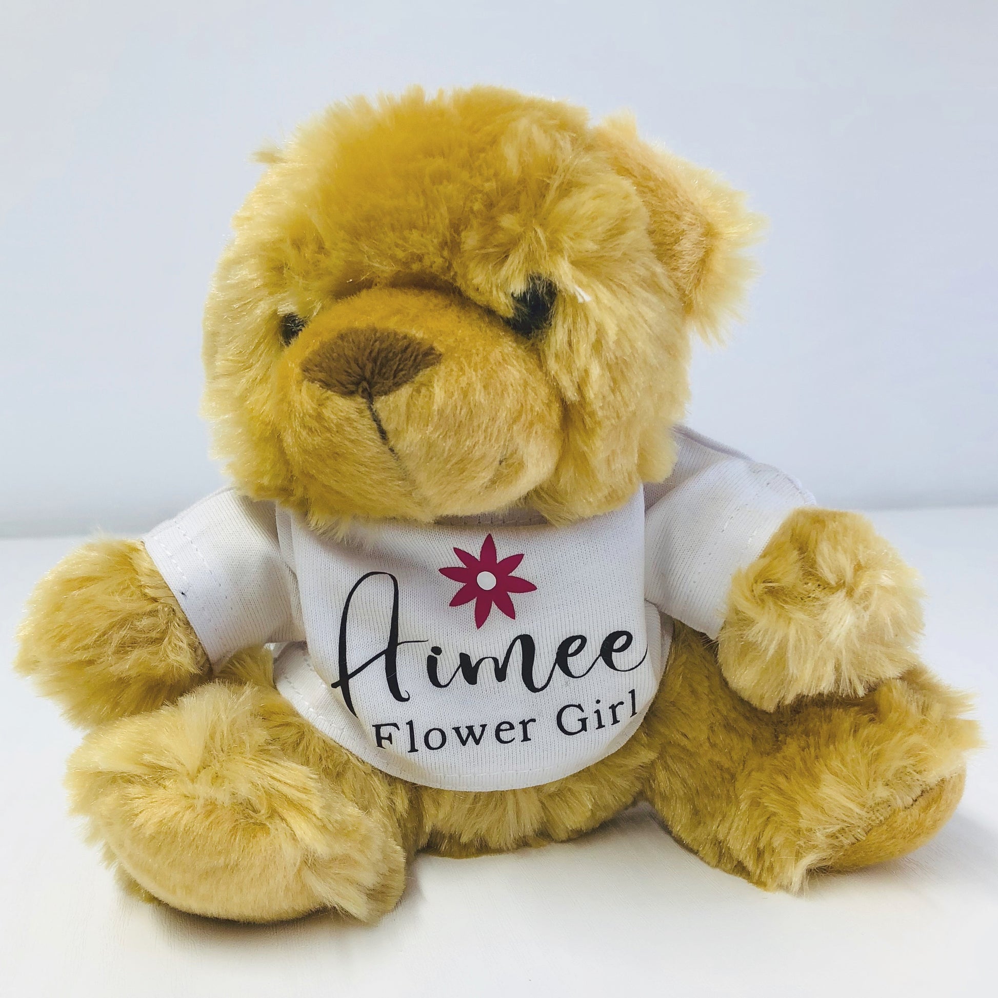 Flower girl teddy discount bear gift personalised