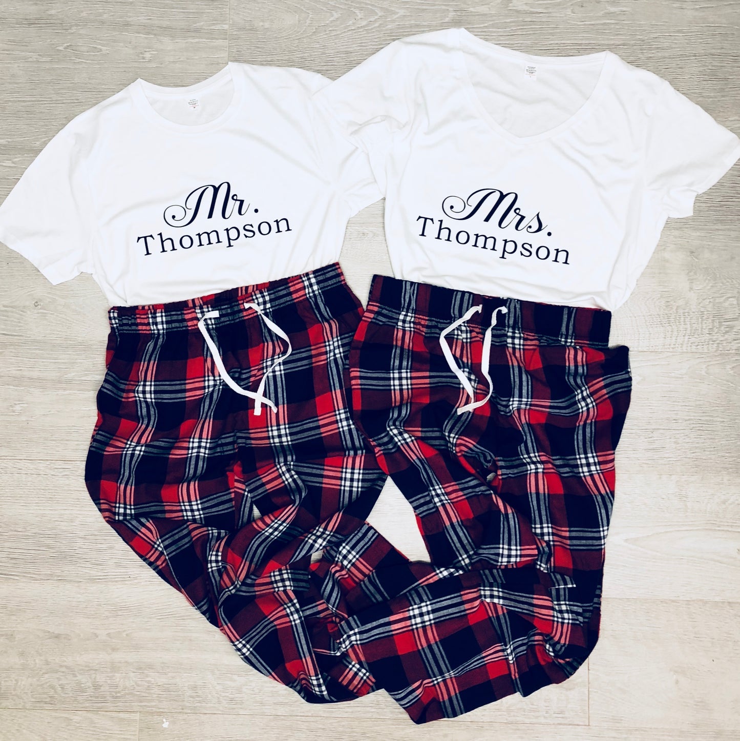 Matching Personalised Mr and Mrs PJ Set