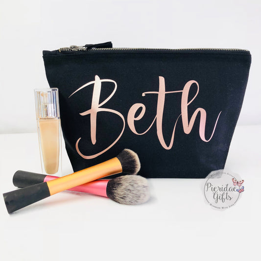 Personalised Make Up Bag with ROSE GOLD