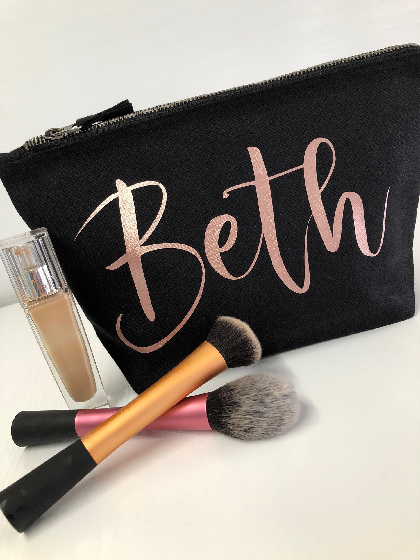 Personalised Make Up Bag with ROSE GOLD