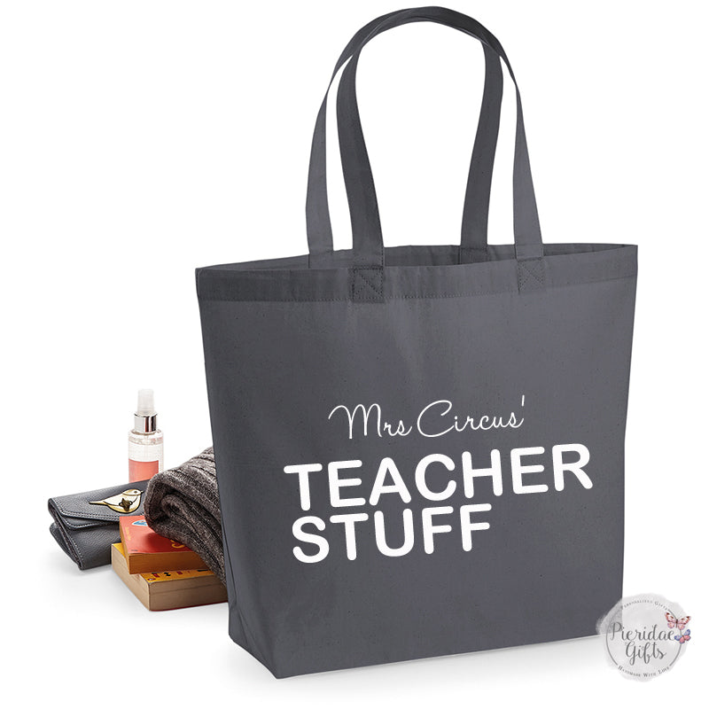 Personalised Teacher Stuff Maxi Tote Bag