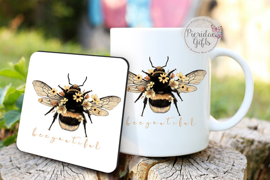 Daisy Bee Mug and Coaster Set